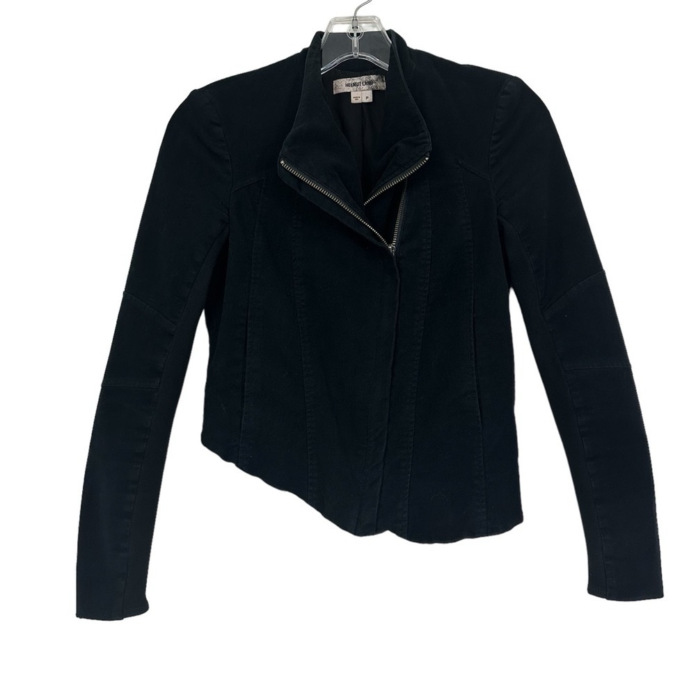 Helmut Lang Women’s Cropped Asymmetrical Jacket Black Size P